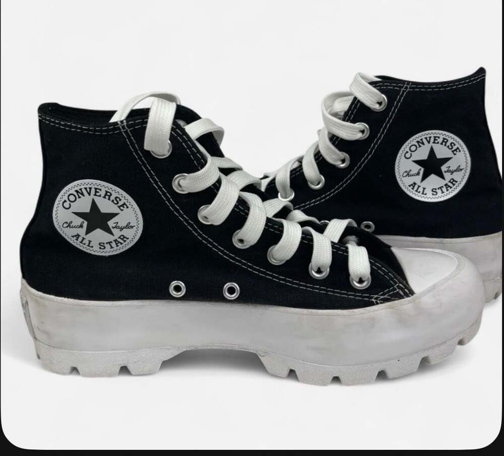 Converse Chuck Taylor All Star Lugged Leather Boots Black/White Women's 5 US